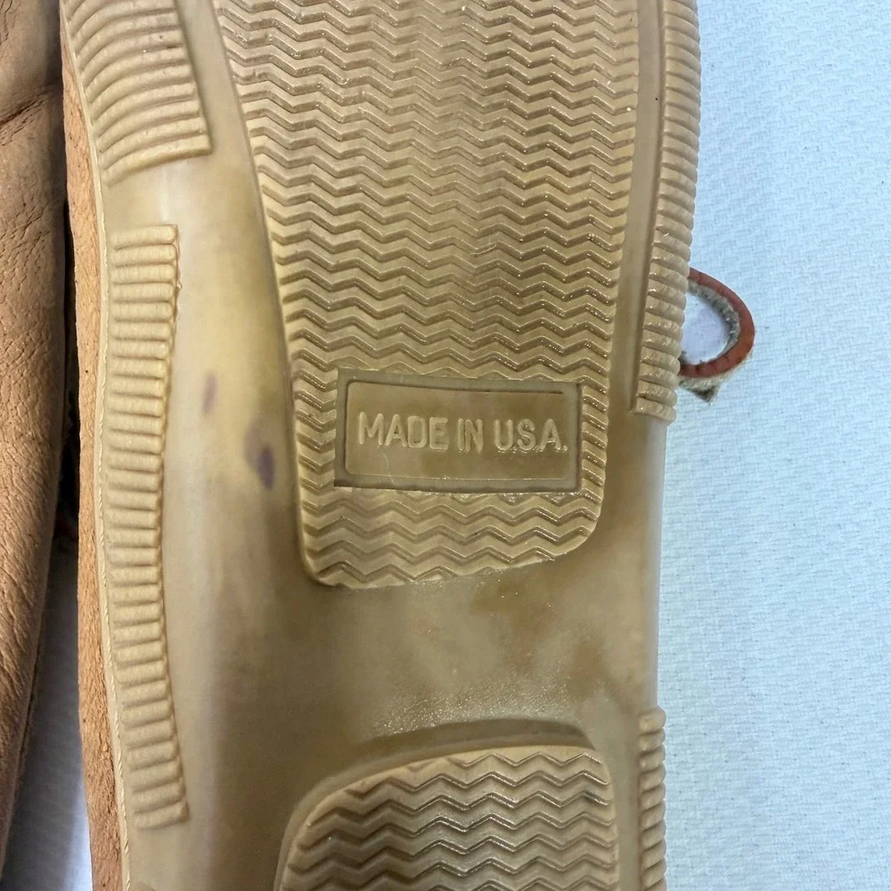Adirondack Deerskin Leather Moccasins Tan Made in USA Mens 9 Loafers Slippers
